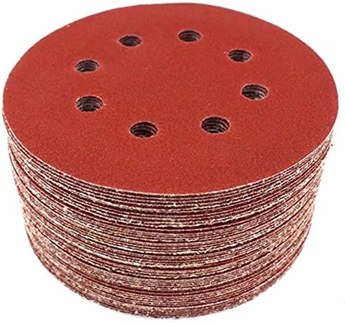 Xucus 100pcs 5 пескава хартија кука и јамка само -посакана поддржана алуминиум оксирана пескава абразивни дискови за метал -