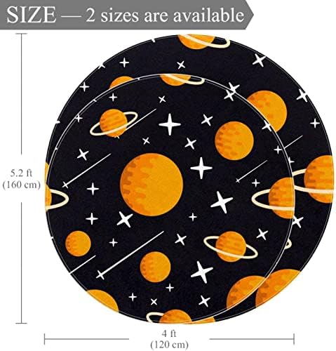 Llnsupply 5 ft круг килим за игра со низок куп, универзумски планети starsвезди црно бебе ползи подни душеци игра игра ќебето новороденче