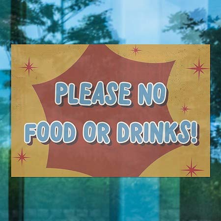 CGSignLab | Ве Молиме Без Храна Или Пијалоци-Носталгија Пукна Прозорец Прицврстување | 27x18