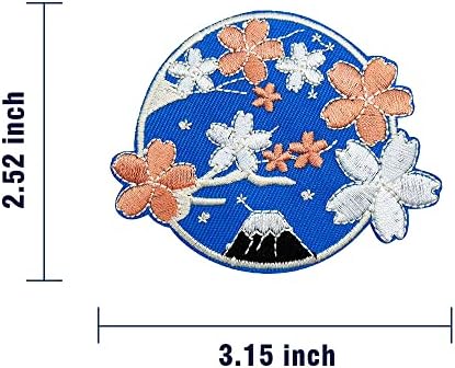 Обоката железо на закрпи, планината Фуџи и Сакура, печ, јапонска апликација извезена значка шива на амблем DIY додатоци за јакни од елек,