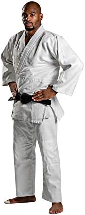 Ронин Judудо ГИ - Професионална изработена униформа за воени вештини - единечен ткаен белило Кимоно - совршен за конкуренција или