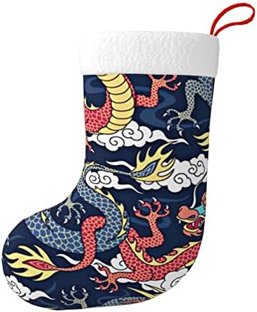 Аугенски Божиќни чорапи Облак Змеј Кина Јапонски двострана камин што виси чорапи