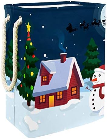 Божиќен Снешко на униси Ноќе Голема Корпа За Складирање Преклоплива Пречка за Перење За Расадник И Детска Соба