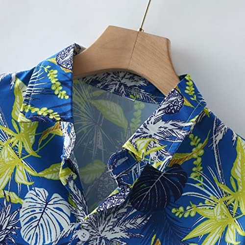 Машки кошули обични стилски мажи пролет и лето обичен лаптол единечен гради со целосен печатен одмор на плажа на отворено