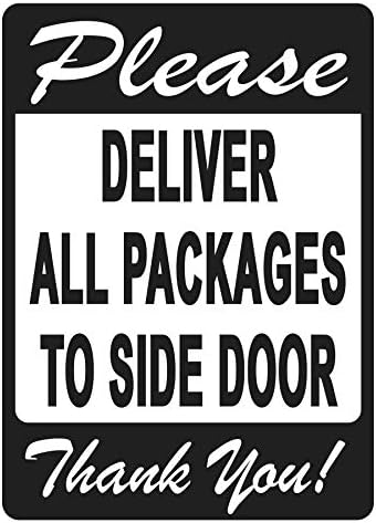 Испорачајте ги сите пакувања на знак на странична врата-Пријатен потсетник за испорака на луѓето што треба да го следат, живописен дизајн