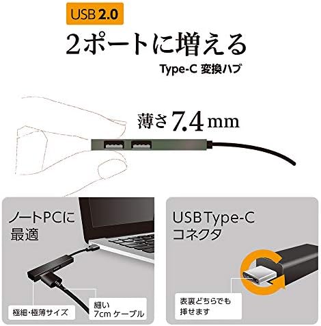 Digio2 Z8579 USB Тип-C Центар Тип А USB 2.0 2 Порта