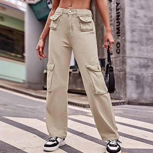 Гот панталони за жени плус големина y2k директно широка нога падобран панталони гроздобер y2k низок пораст Baggy џогер улична облека