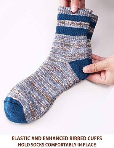 Веро Монте 4 пара екипа за женски шарени памучни чорапи - дебели топли чорапи за жени