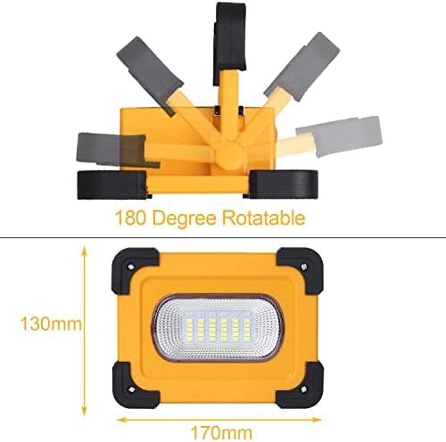 T-Sun 60W соларни LED работни светла, преносни преносни USB-поплави светло 4 режими Безбедносно работно место Осветлување водоотпорно