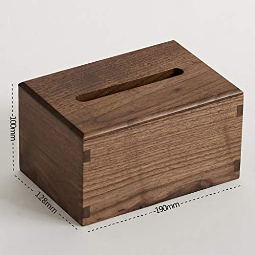Складирање на кутијата за ткиво за кутија за дневна соба за кафе, салфетка кутија црно дрво од орев 2 стилови, 2 големини