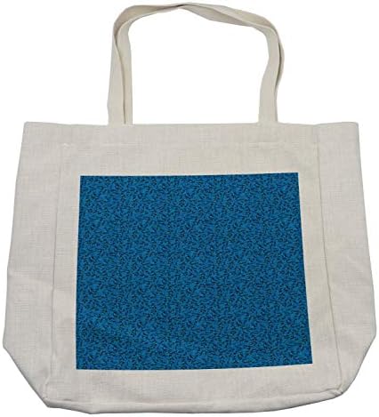 Амбесон остава торба за купување, зеленило силуета и ја опишува шемата со сцени со сини тонови од природата, еколошка торба за еднократна