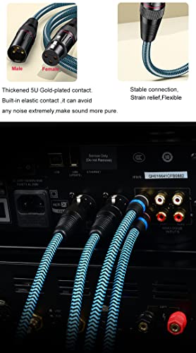 Кабел Wekuant XLR, 3,2ft 2 пакувачки кабли за аудиофил микрофон, XLR машки до XLR Femaleенски балансиран кабел за микрофон 3 пински,