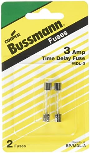 Bussmann BP/MDL-3 3 Amp Time Dealy Fuse Fuse Exur 250Vac, UL наведен картички, 2-пакет