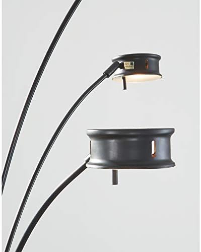 Дизајн на потпис Одemли Марике Современа Метална И Мермерна Лачна Подна Ламба Од 97 Инчи со 5 Нијанси, Црна