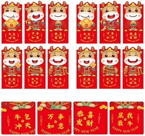 Џебен Паричник КЕСЈУ 2021 Кинески Црвени Пакети Среќни Пари Црвен Плик Лунарен Новогодишен Подарок Од Волови Пролетен Фестивал