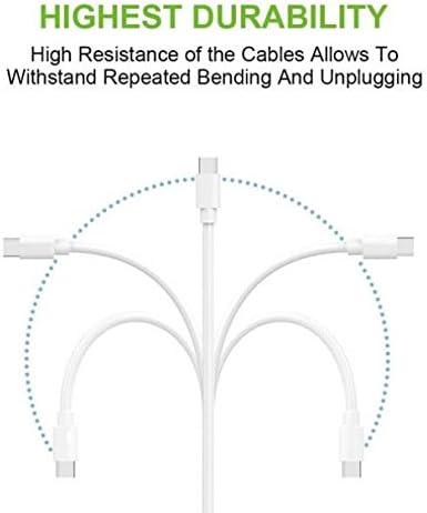 USB -C кабел 6ft долг брз полнач на кабел за напојување Type -C до Type -C компатибилен со Samsung Galaxy A01 - Galaxy A02S