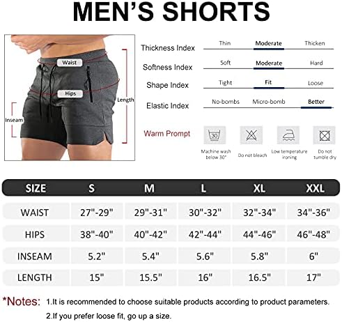 Шорцеви за вежбање на мажи Buxkr 5 инчи Брзи суви салата за салата за мажи атлетски трчање шорцеви со џебови од патент