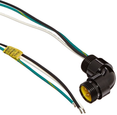 Вудхед 1R3007A20A120 MINI-CHANGE ACE-SIZE ARECTAL со олово, машки десен агол, 3 пол, 1/2 -14 NPT MONTING SITERIGN, UL1061 тип на кабел, PVC кабелска