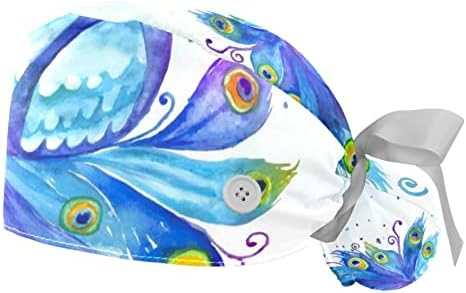 Желки на морето 2 парчиња прилагодливи буфонски капи со копчиња и обвивки за вратоврска на главата за џемпери
