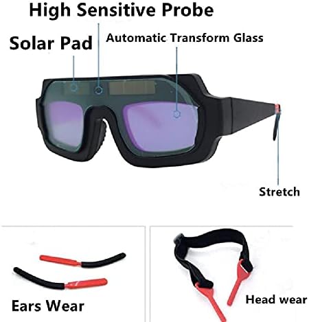 Заштитни леќи за заштита на компјутер со соларна енергија соларно затемнување на кациги за заварување очи очила заварувачи за заварувач
