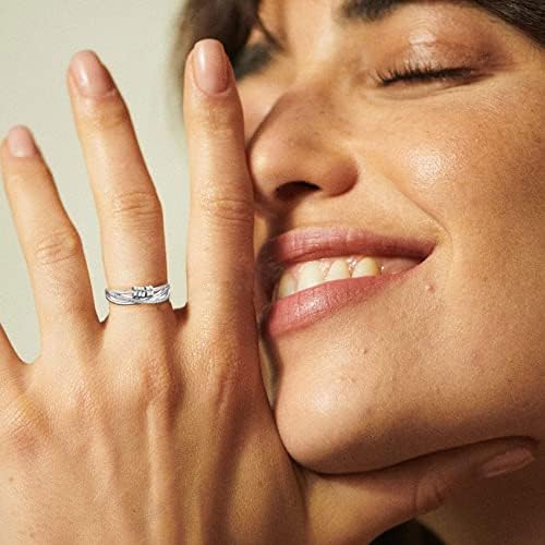 Прстен за вознемиреност во Пабебе за жени 925 Стерлинг сребрен фиџет прстен со кубен циркон прилагодлив стрес Спречник за анксиозност