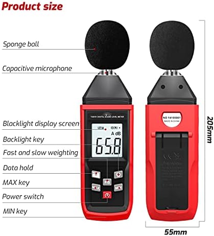 KXDFDC Дигитален професионален професионален звук на мерач на мерач на бучава мерач на звук на звук метар за мерење на монитор за мерење