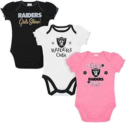 NFL бебе-девојки 3 пакувања со кратки ракави со кратки ракави
