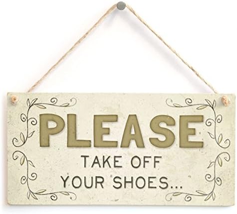 Соба за молитви на Меијафеи Ве молиме извадете ги чевлите “ - знак на вратата - Shabby Chic Sign/Plaque 10 x 5