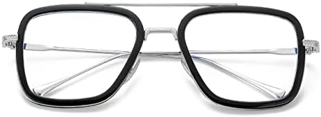 Тони Старк Стил Сина Светлина Блокирање Очила За Мажи Жени, Железен човек И Спајдермен Ретро Метална Рамка Очила