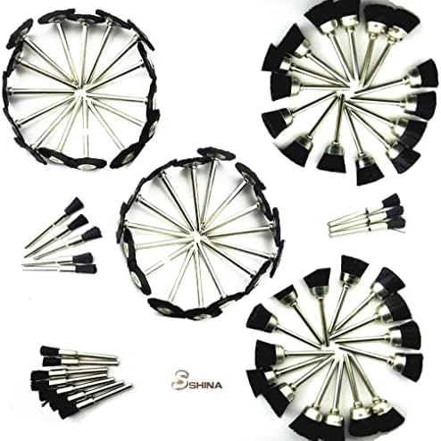 Shina 75pc најлонски четки за тркала за жици за ротирачки алатки Полски чиста 1/8 '' 3,175мм