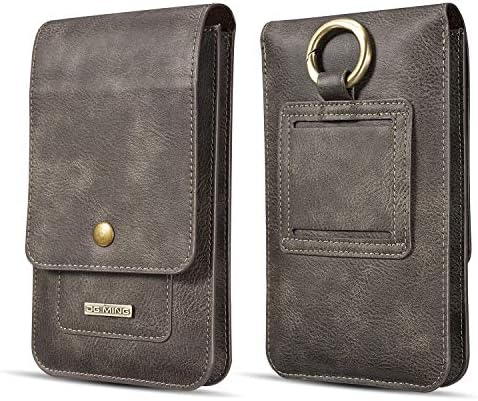 Торба за клип за телефонски ремени DG.Ming Premium Ginuine Leather Caute Case Case Holder Cover Clip Clip Clip јамки Магнетско