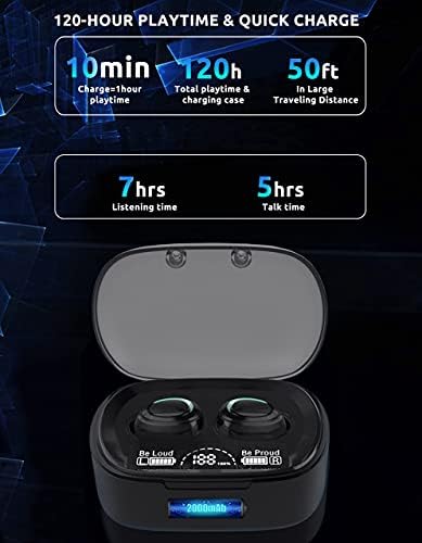 Волт плус технологија безжичен V5.1 Pro Earbuds компатибилен со Jabra Talk 45 IPX3 Bluetooth Touch Hiteproof/Sumproof/Sume Ruction