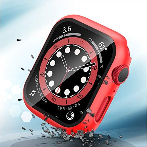 [2 пакет] ymhml Хард случај компатибилен со Apple Watch Series 6 Apple Watch SE 40mm со вграден заштитник на калено стакло, заштитник