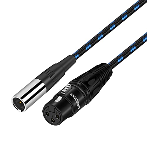Dremake 3,5 mm 1/8 ‘'TRS Aux MALE TO MINI XLR 3 -пински женски аудио кабел, 1FT Mini XLR до 1/8 инчен стерео кабел за слушалки за