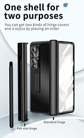 AIOEN За Samsung Galaxy Z Пати 4 Случај Луксузни Алуминиумски Легури Телефон Случај со Заштита на шарки &засилувач; S-Пенкало Носителот