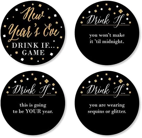 Пијат голема точка на среќа ако новогодишната ноќ - Злато - Нова Година на забавата - сет од 24