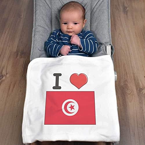 Азиеда „Ја сакам Тунис“ памучно бебе ќебе / шал