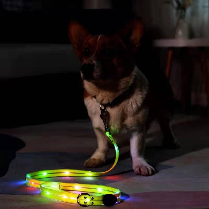 Запалете Поводник За Кучиња И Сет За Лер За Кучиња, Водоотпорно Безбедносно Светло За Кучиња На Полнење За Ноќно Одење