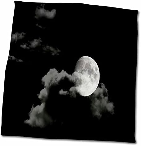 3drose Фотографија на полна месечина и облаци на темно црно небо - крпи