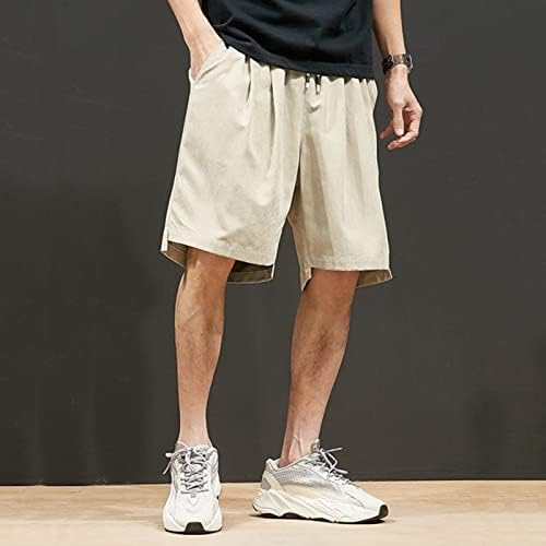 Xiaobu летни спортски шорцеви Менс Еластична половината влечење лабава џогер кратки панталони џеб цврсти обични шорцеви