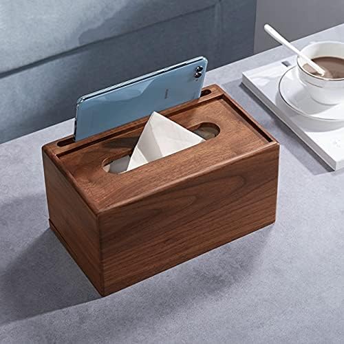 Анкус орев цврсто дрво хартиена кутија дома дневна соба едноставна мултифункционална дрвена кутија за складирање креативна хартиена кутија -