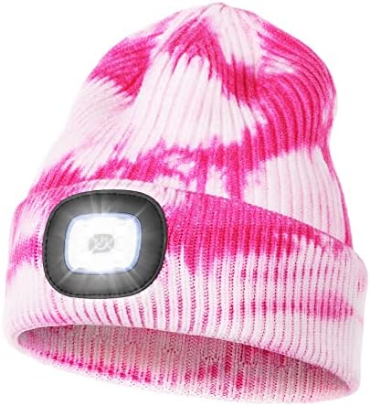 Меласа Унисекс Бејни капа со светлина, полнење на рацете бесплатно LED фајноместо плетено светло капаче, мажите подароци за маж на тато
