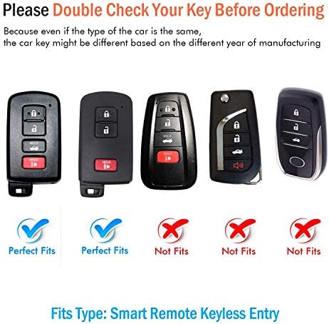 Sindeda за Toyota Key Fob Cover со кожен клуч за клучеви, мек TPU Комплет за заштита на капакот за Toyota Corolla, Camry, Avalon, RAV 4, Highlander