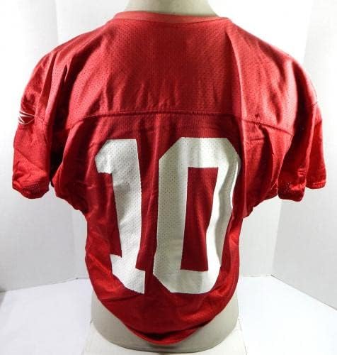 2009 Сан Франциско 49ерс 10 Игра користеше црвена практика Jerseyерси L DP33924 - Непотпишана игра во НФЛ користена дресови