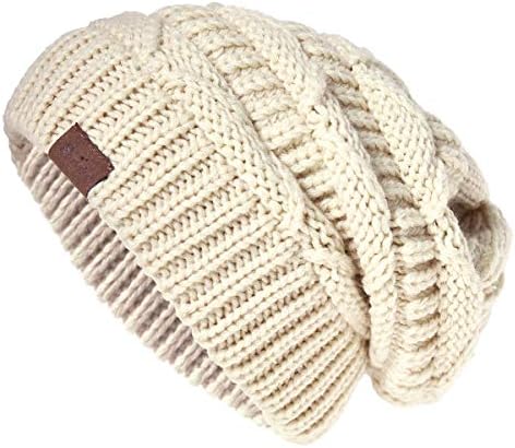 Сомалер плетена капа за жени за жени со преголема бујна зимска слабичка капа за скијачки капачиња
