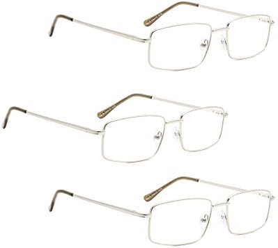 ЛУР 3 Пакувања Метални Очила За Читање + 3 Пакувања Полу-раб Очила За Читање