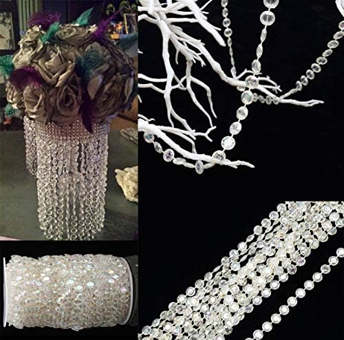Акрилични чисти кристални мониста дијамантски венец нишки Rhinestone од ролна за DIY врата монистра, стринг завеса, свадба, украси за роденденска