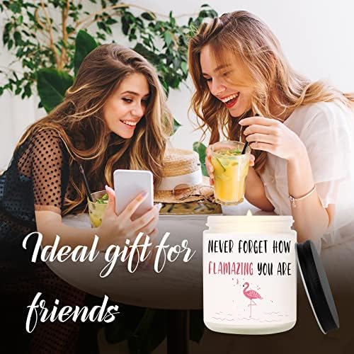 Отпечатоци Фламинго Миризлива Свеќа-Роденденски Подароци За Жени Пријатели, Инспиративен Расположи Подарок За Најдобри Пријатели Најдобра