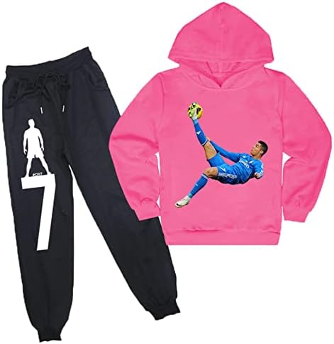Huanxa Kids Cristiano Ronaldo Sweatshirts Pullover Dуничи и џемпери поставувања-Casual Outfits со долги ракави за момчиња за момчиња