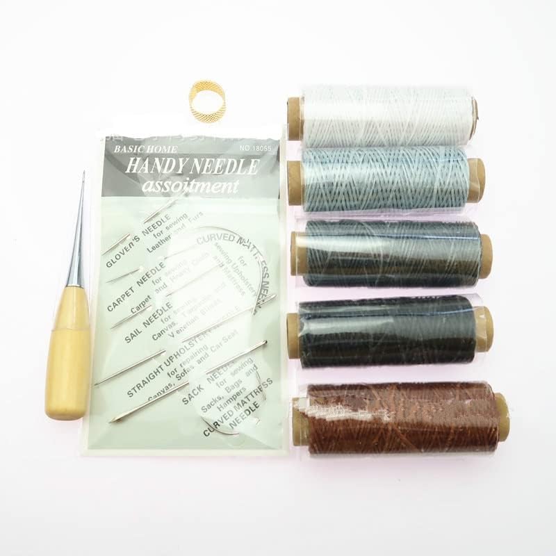 Рачно шиење за шиење на шевовите за резба за резба за резба за работа на седлото Грувер Поставете додатоци DIY Професионална кожна занаетчиска алатка комплет